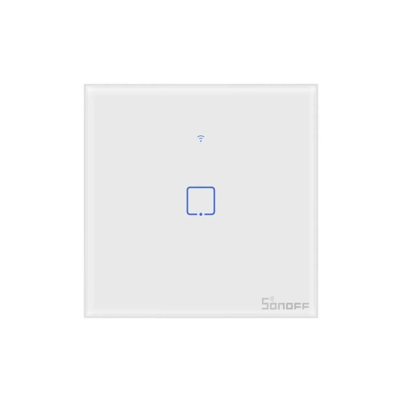 Interruptor De Pared Táctil Wifi Sonoff Tx T1eu1c 1 Canal Blanco-0
