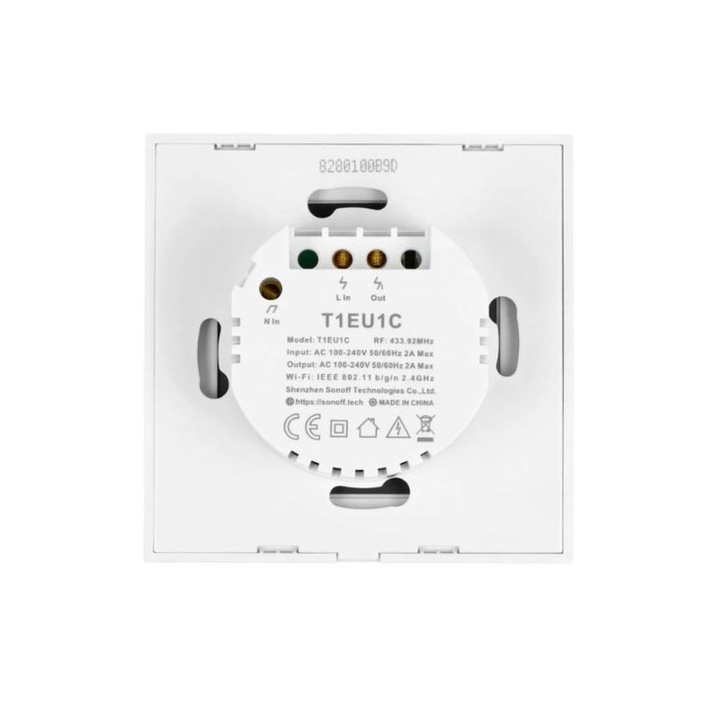 Interruptor De Pared Táctil Wifi Sonoff Tx T1eu1c 1 Canal Blanco-6
