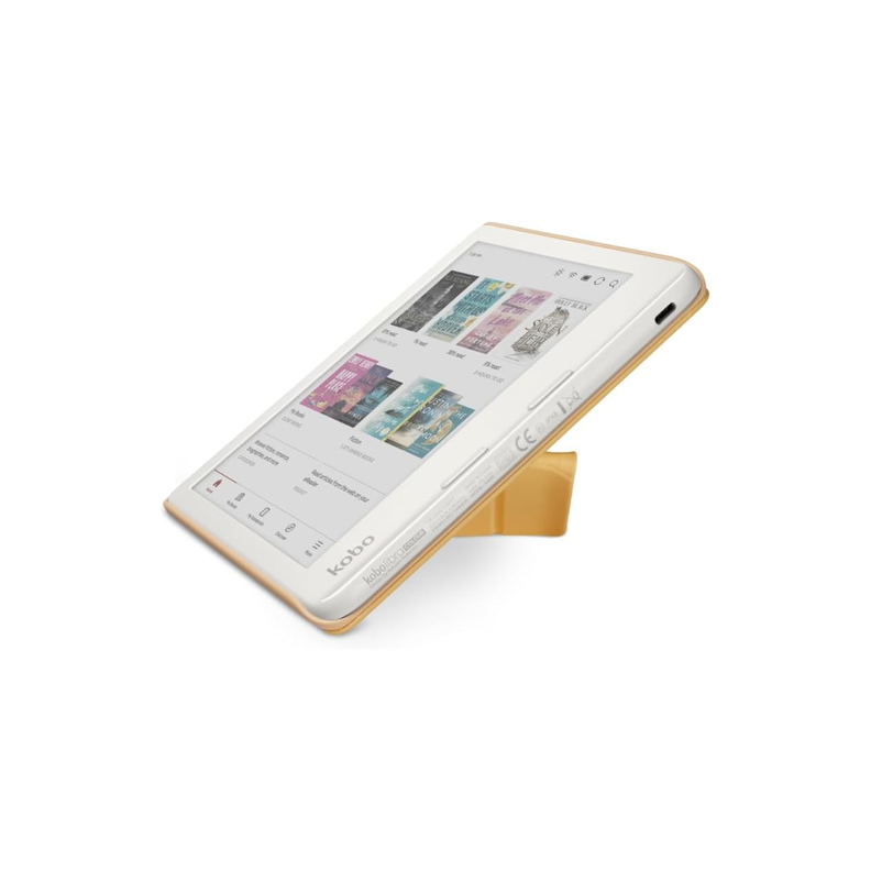 Lector e reader Kobo Libra Colour Blanco con Funda SleepCover Amarillo-2