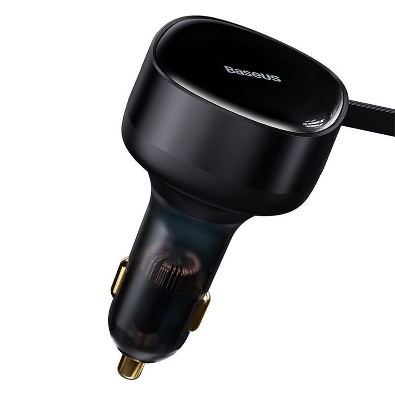 Cargador Rápido para Auto Baseus 2 en 1  USB C y Lightning 30W Negro-1