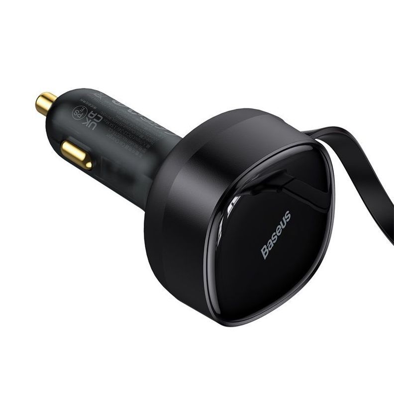 Cargador Rápido para Auto Baseus 2 en 1  USB C y Lightning 30W Negro-2