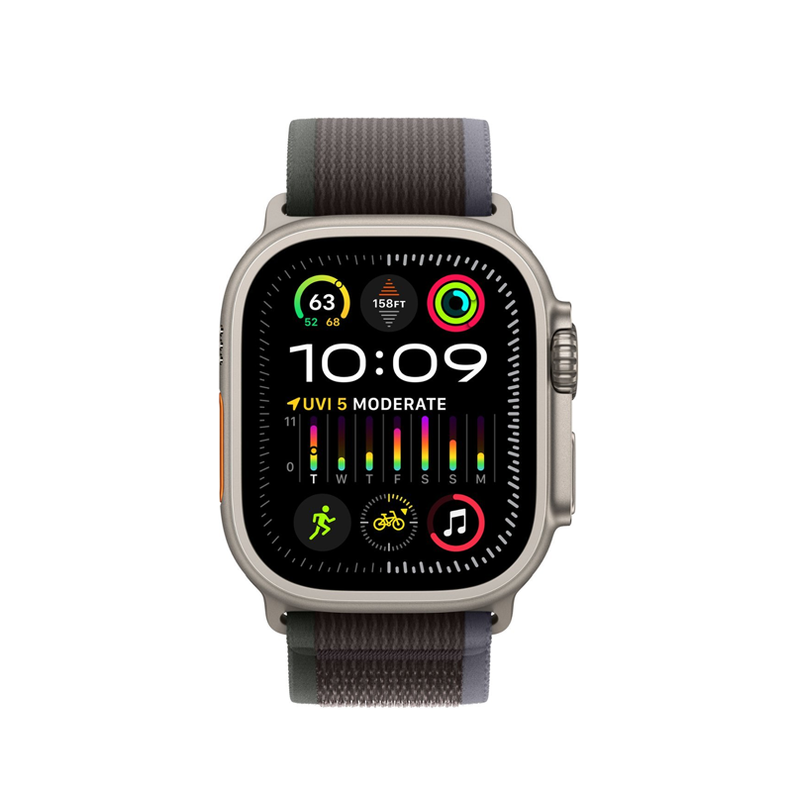 Apple Watch Ultra 2 (GPS + Cellular) Caja Titanium 49mm con correa Trail Loop Azul/Negro - M/L-1