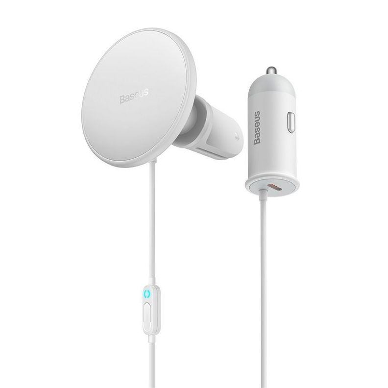 Cargador Inalámbrico MagSafe para Autos - Baseus - Blanco-4