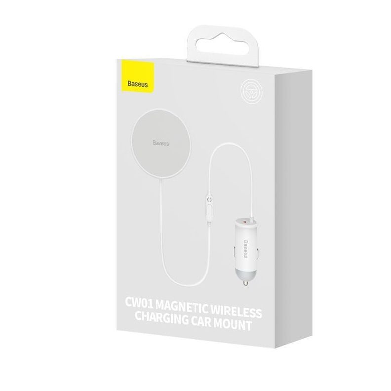 Cargador Inalámbrico MagSafe para Autos - Baseus - Blanco-6