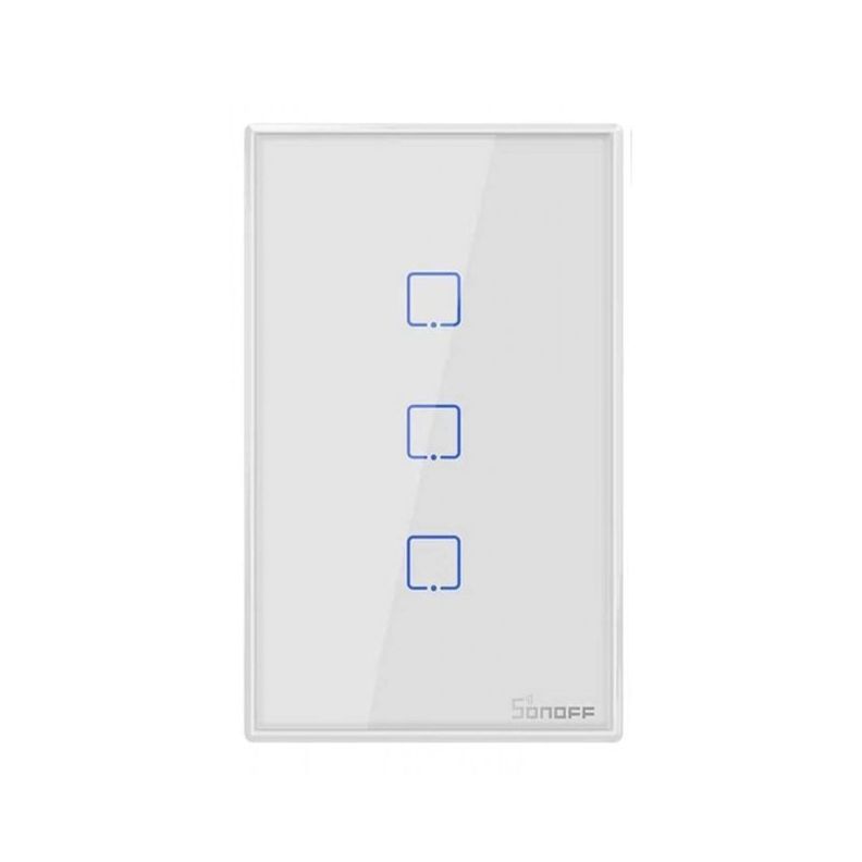 Interruptor De Pared Táctil WiFi Sonoff TX 3 Canales Blanco-0