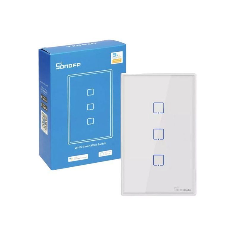 Interruptor De Pared Táctil WiFi Sonoff TX 3 Canales Blanco-3