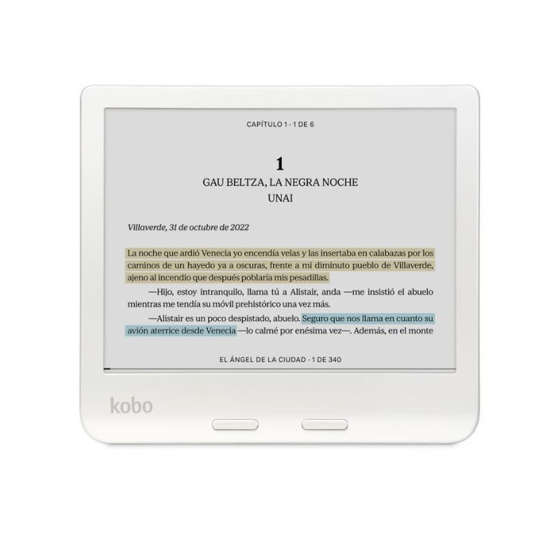 Lector e Reader Kobo Libra Colour Blanco con Funda SleepCover Negro-3