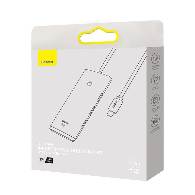 Adaptador HUB 4 en 1 USB-C a USB 3.0  x 4 - 1 Metro - Baseus Lite Series-6