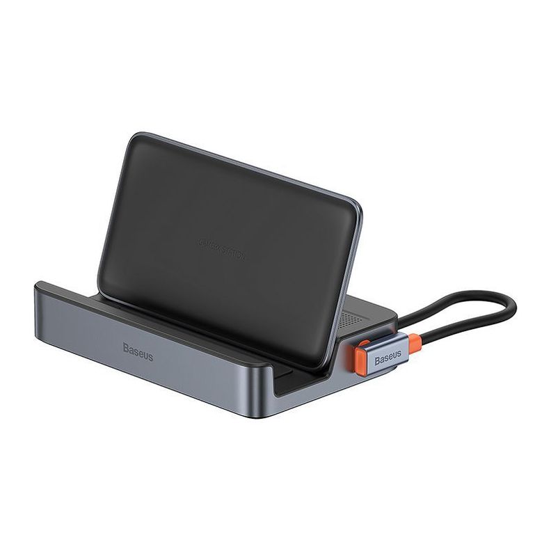 Adaptador HUB 6 en 1 Tipo C: HDMI, USB 3.0 x3, PD, RJ45 - Baseus GamerX - Gris-4