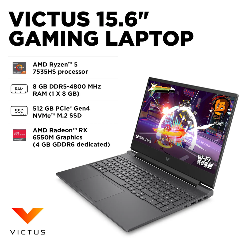 Notebook Gamer HP Victus 15.6" Full HD AMD Ryzen 5 - 512 GB - Gris-6