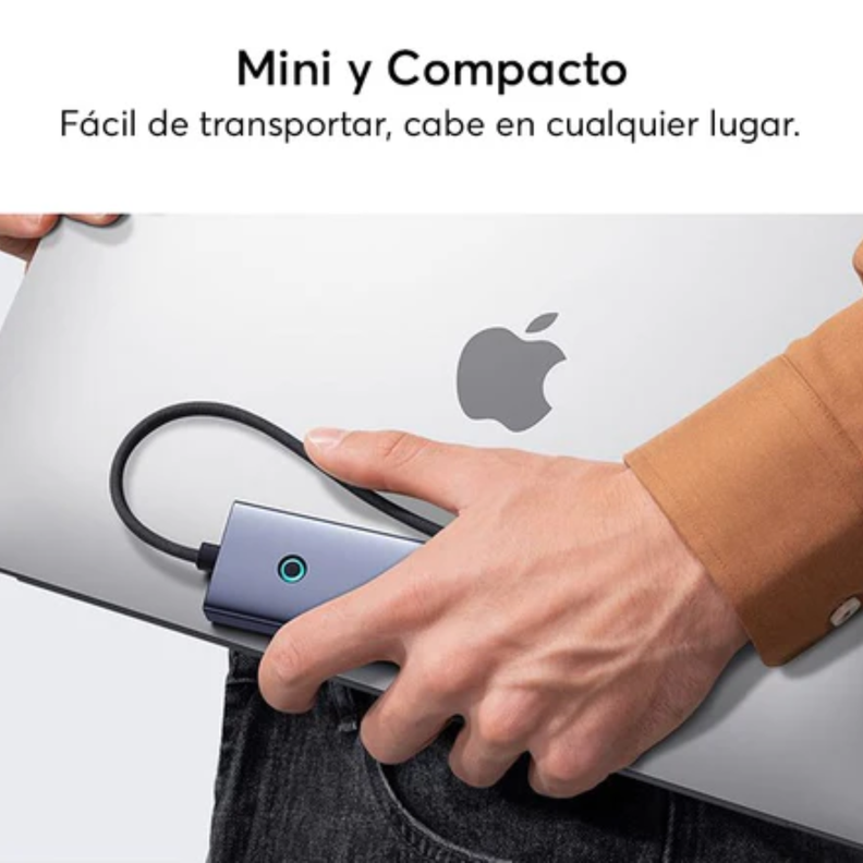 Adaptador HUB 4 en 1 USB a 3 puertos USB 3.0 + Ethernet RJ45 - Baseus UltraJoy Series - Gris espacia-1