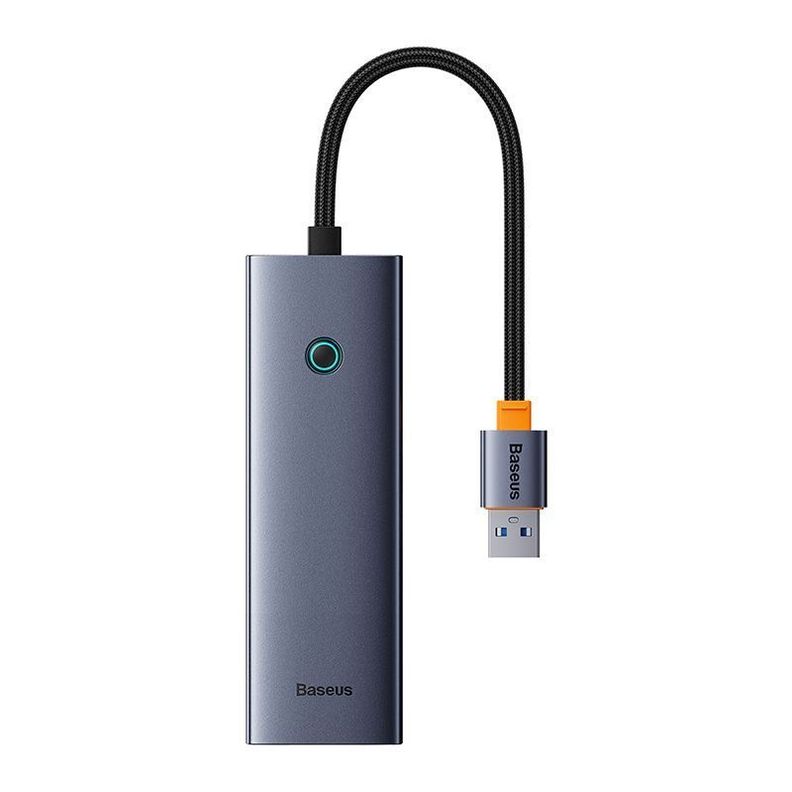 Adaptador HUB 4 en 1 USB a 3 puertos USB 3.0 + Ethernet RJ45 - Baseus UltraJoy Series - Gris espacia-3