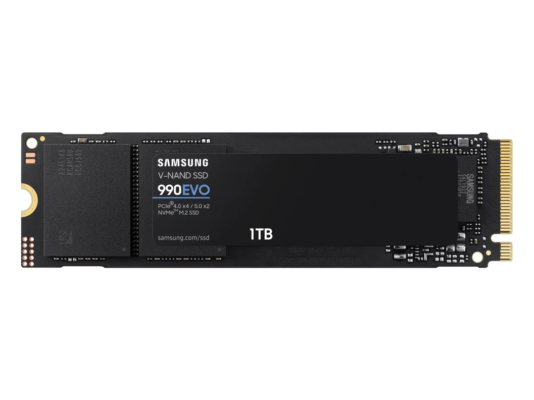 Samsung 990 EVO SSD 1TB SSD PCIe Gen 4x4 Gen y 5x2 M.2 2280 Hasta