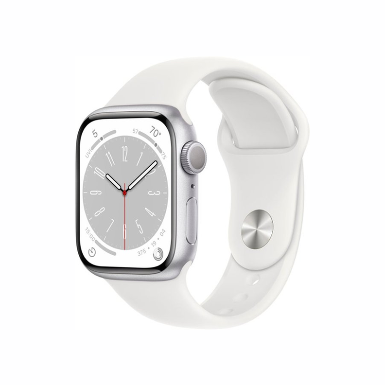 Apple Watch Serie 8 (GPS) Caja Silver aluminio 45mm con correa sport Blanco M/L-1