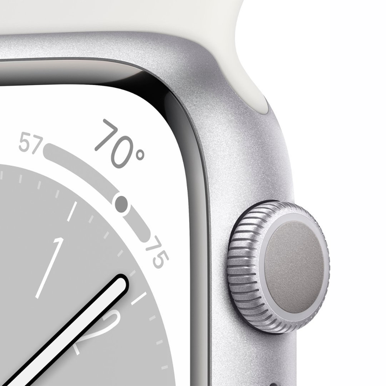 Apple Watch Serie 8 (GPS) Caja Silver aluminio 45mm con correa sport Blanco M/L-2
