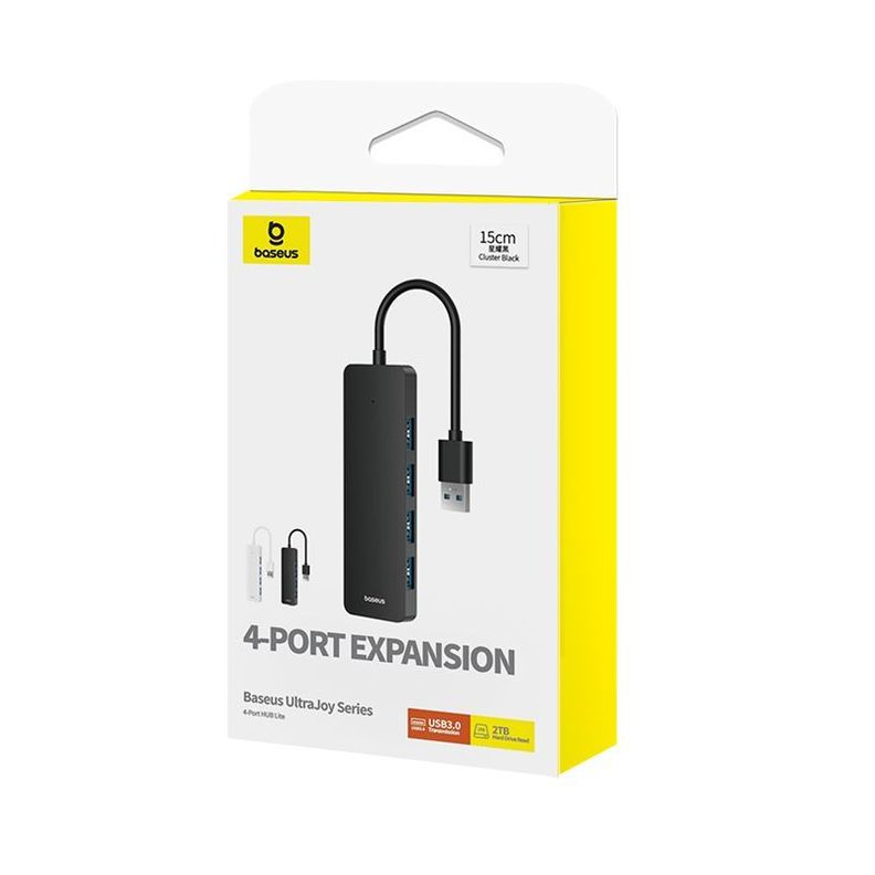 Adaptador HUB 15cm USB-A a USB 3.0 X 4 - 5 Gbps - Baseus UltraJoy Series - Negro-6