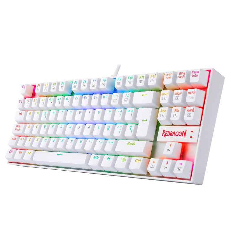 Teclado Mecánico Redragon K552W-RGB-SP Switch Red - Blanco-5