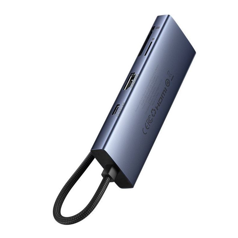 Adaptador HUB 7 en 1 Tipo C a HDMI, USB 3.0, PD y SD/TF - Baseus - Gris-1