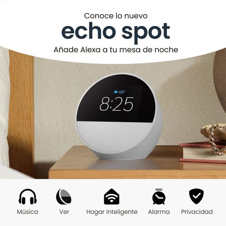 Parlante Inteligente Alexa Echo Spot - Blanco-1
