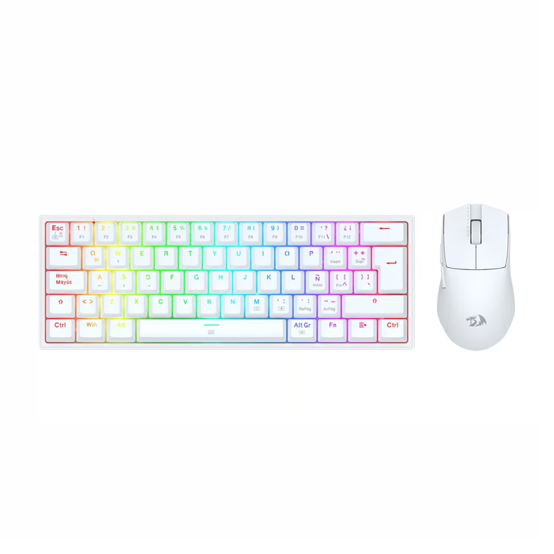 Pack Teclado K617 RGB y Mouse King M724 Redragon S143 Blanco