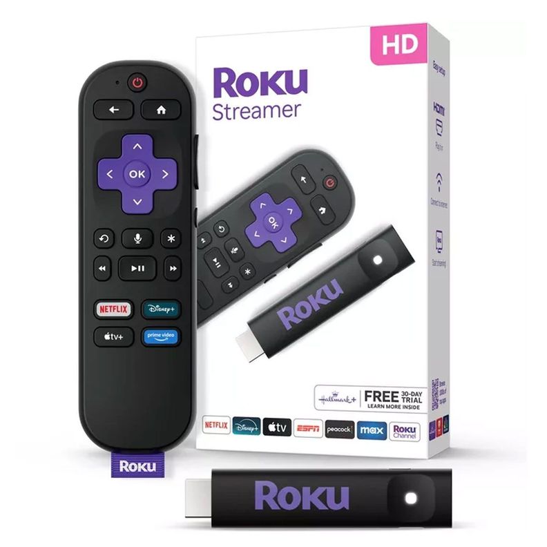Roku Roku Streamer HD 2025 1080p Control por Voz Netflix Disney+ HDMI - Negro