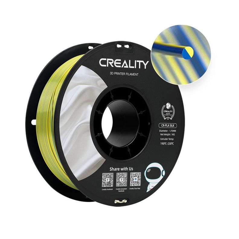 Creality Filamento CR-Silk 1,75mm 1kg Azul-Amarillo-0