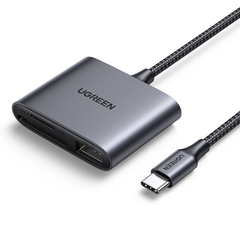 UGREEN Lector de tarjetas multifunción USB-C SD/TF+USB-4