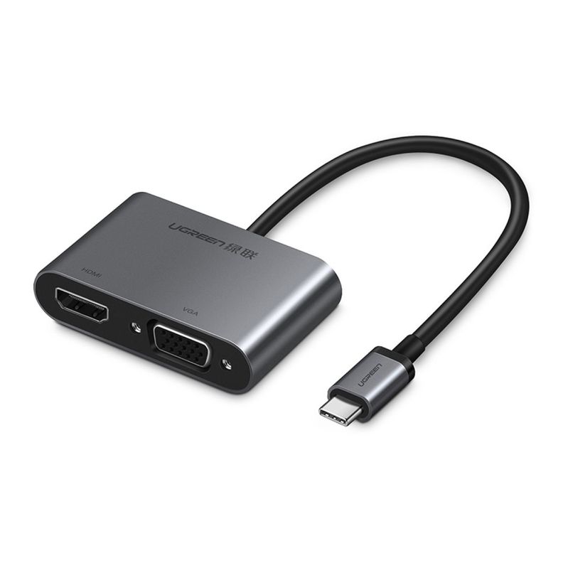 UGREEN Adaptador USB-C a HDMI+VGA con PD-0