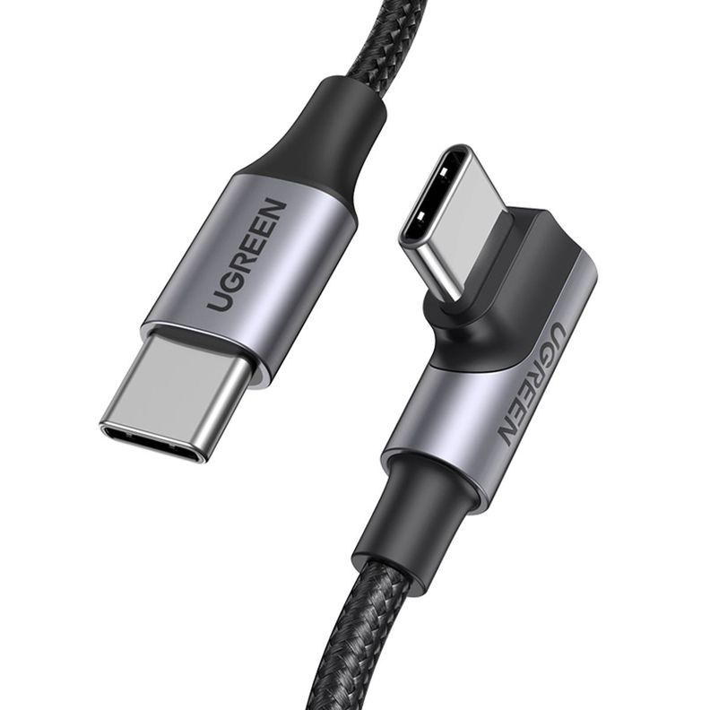 UGREEN Cable USB-C 2.0 a USB-C 2.0 Ángulo 5A Trenzado 3m-0