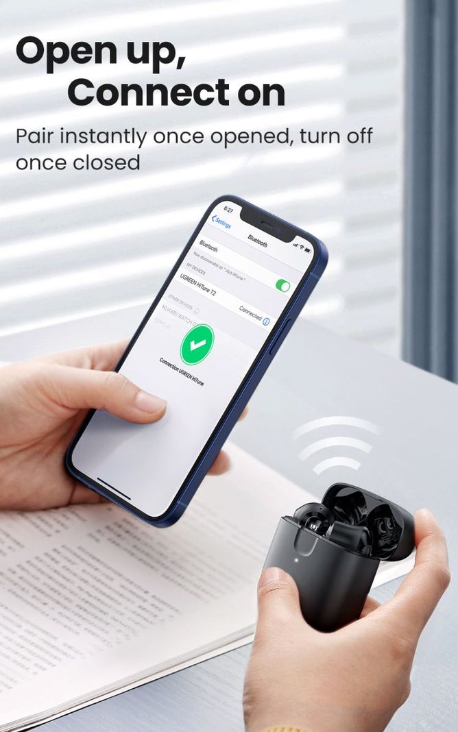 UGREEN Audífonos Inalámbricos HiTune T2 True Wireless Negro-8