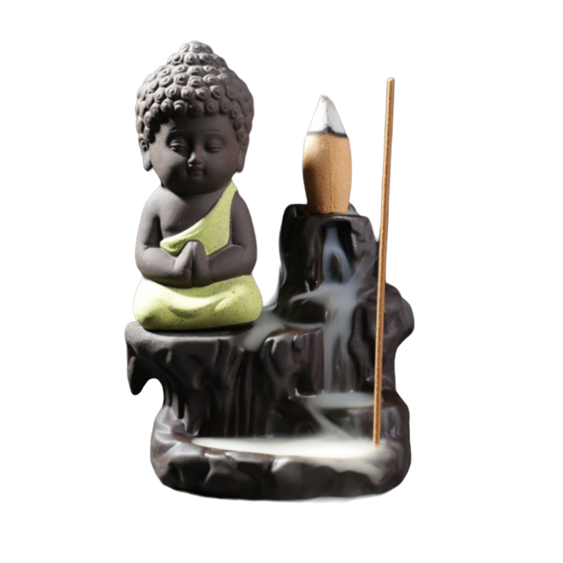 Cascada Porta Incienso Mini Buda Siddharta + 10 Conos Premium de Regalo-0