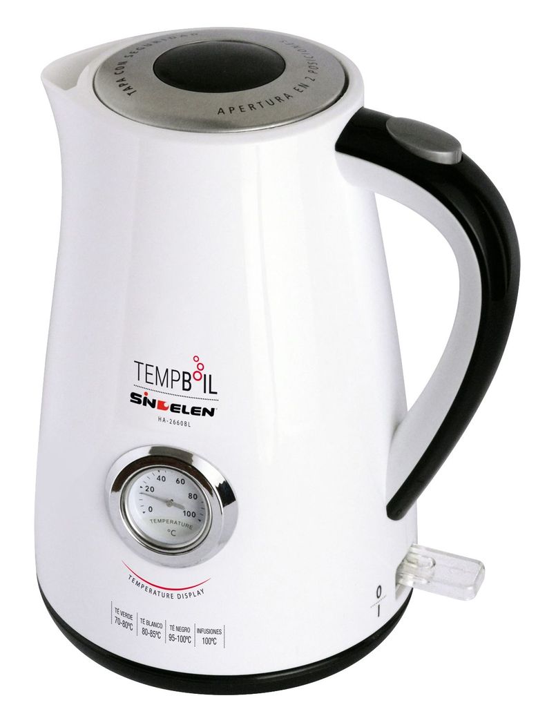 Hervidor Electrico Sindelen Ha-2660bl 1,7lts Termometro Blanco