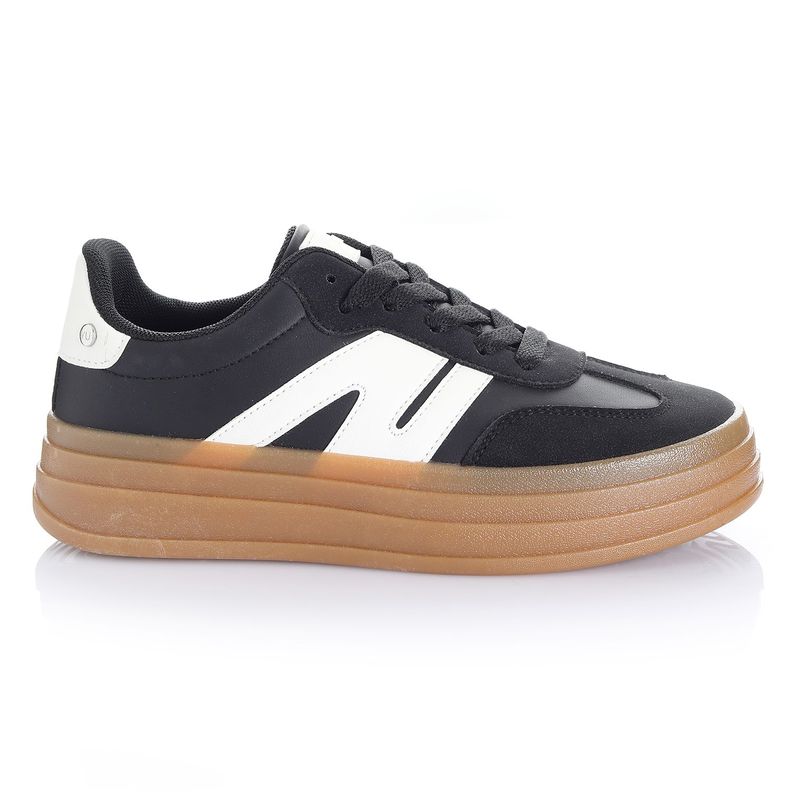 Zapatilla Mujer Negro/Blanco Via Uno 12541718-0