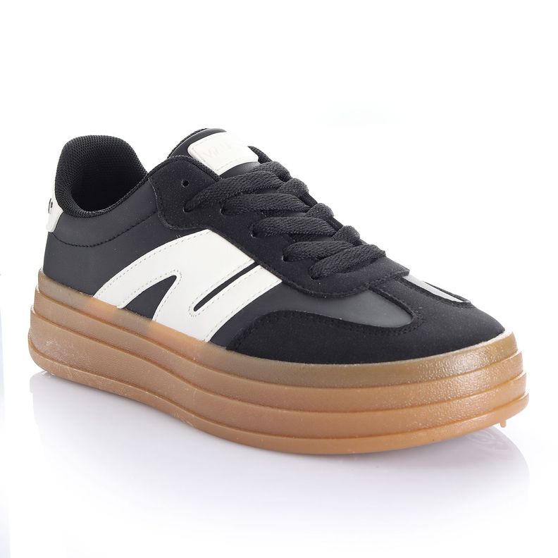 Zapatilla Mujer Negro/Blanco Via Uno 12541718-3