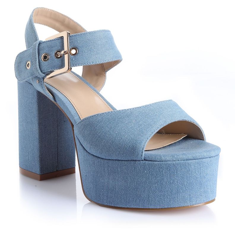 Sandalia Mujer Azul Via Uno 22533609-3