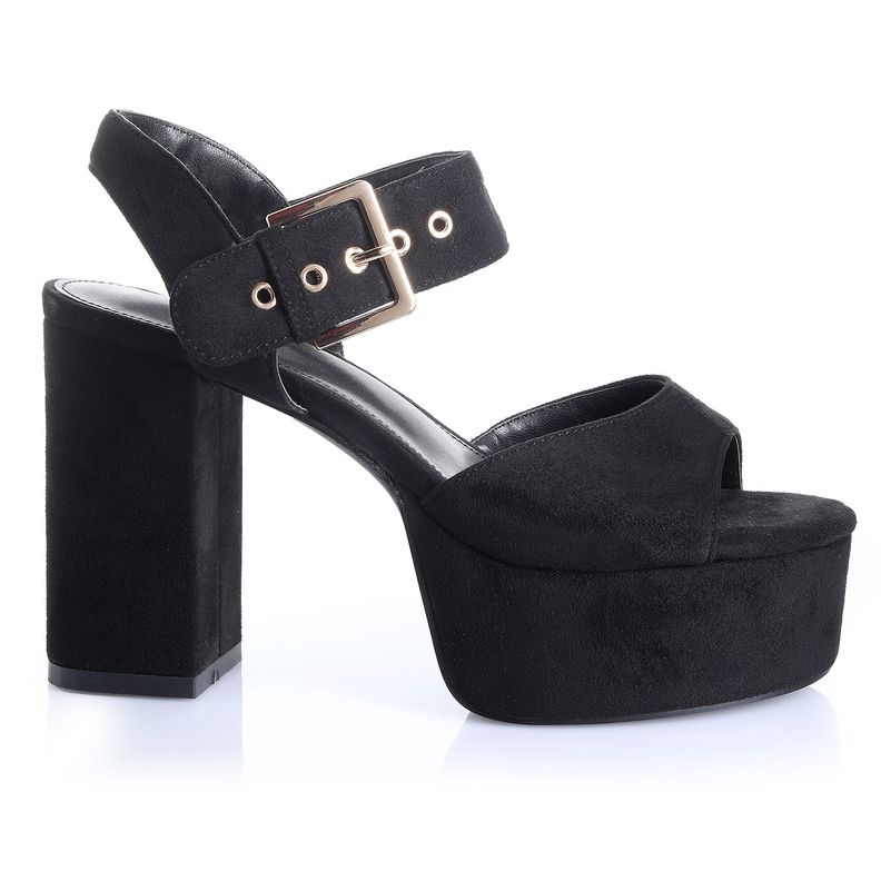 Sandalia Mujer Negro Via Uno 22533609-0