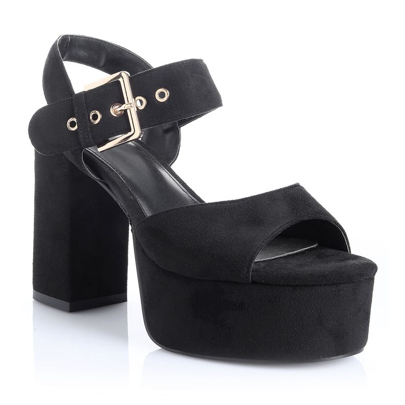 Sandalia Mujer Negro Via Uno 22533609-3