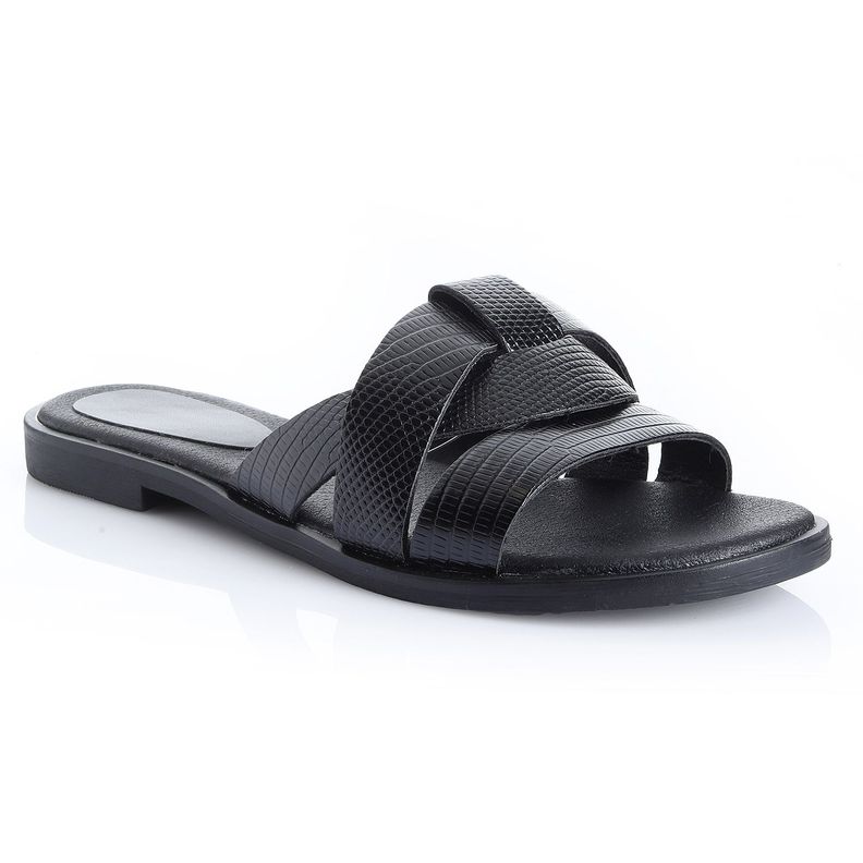 Sandalia Mujer Negro Via Uno 22501621-3