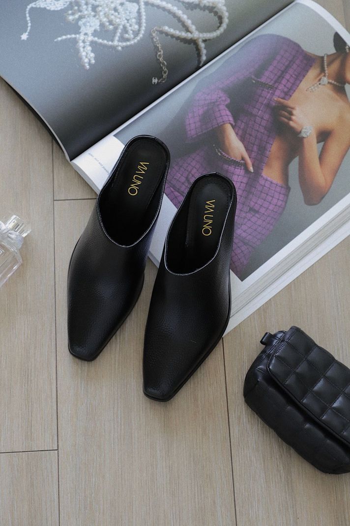 Zapato Mujer Negro Via Uno 22512502-4