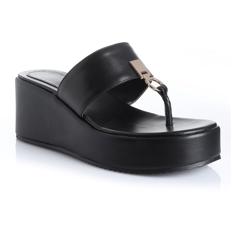 Sandalia Mujer Negro Via Uno 22542601-3