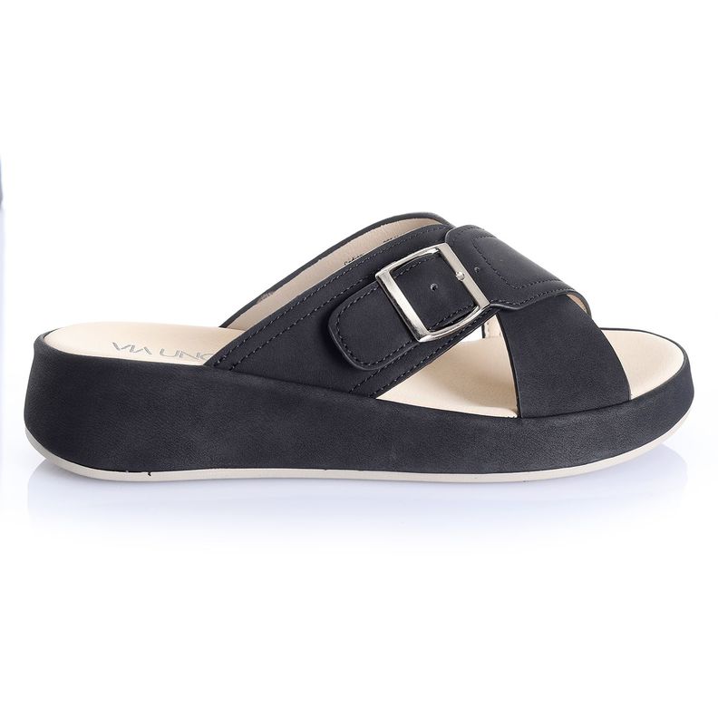Sandalia Mujer Negro Via Uno 22541607-0