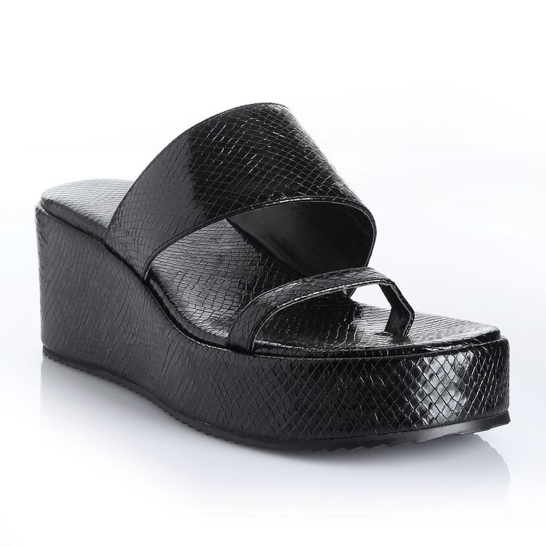 Sandalia Mujer Negro Via Uno 22542602-3