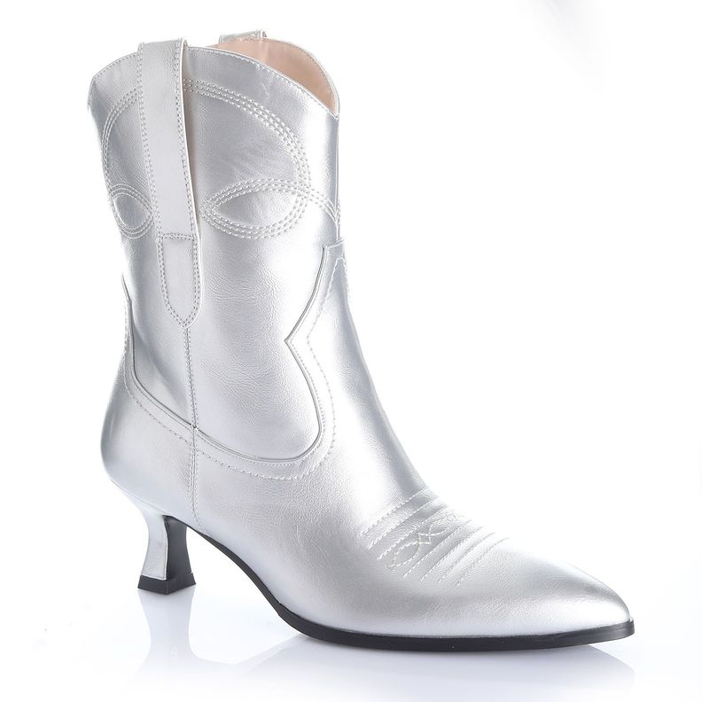 Botin Mujer Plata Via Uno 12522403-3