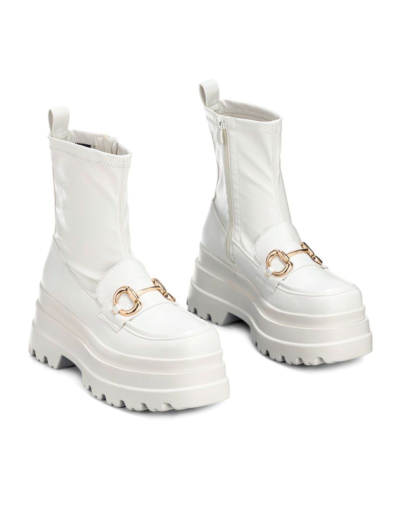 Botin Blanco Casual Mujer Weide CZY578-2