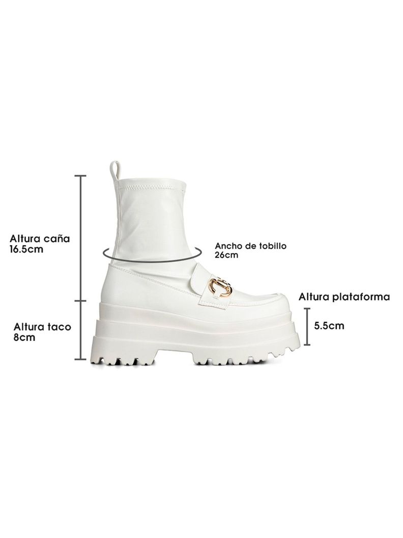 Botin Blanco Casual Mujer Weide CZY578-5