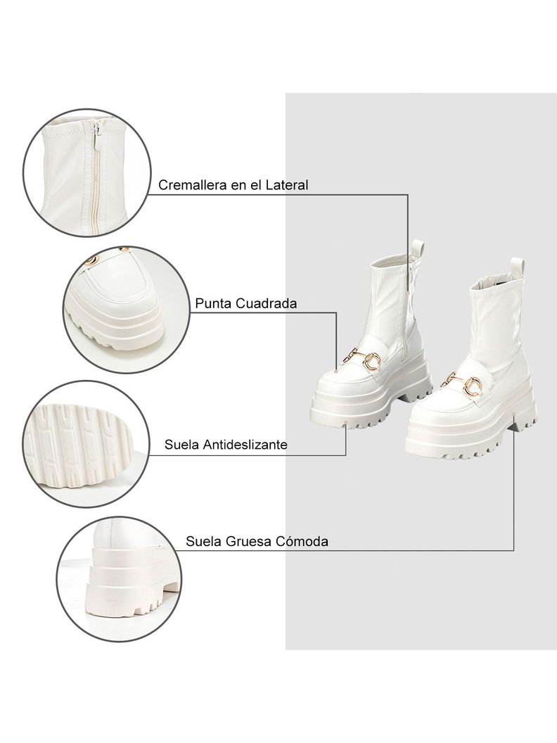 Botin Blanco Casual Mujer Weide CZY578-6