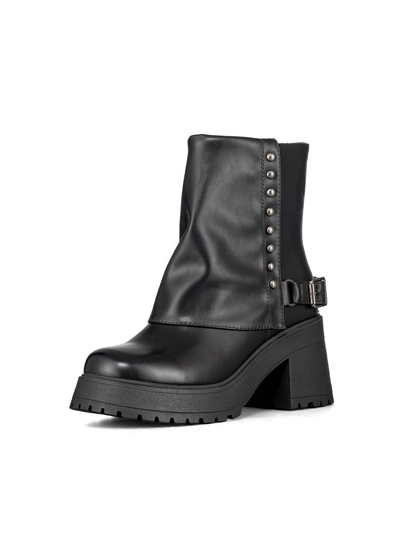 Botin Casual Mujer Negro Eco Cuero Comodo Weide CZY606-0