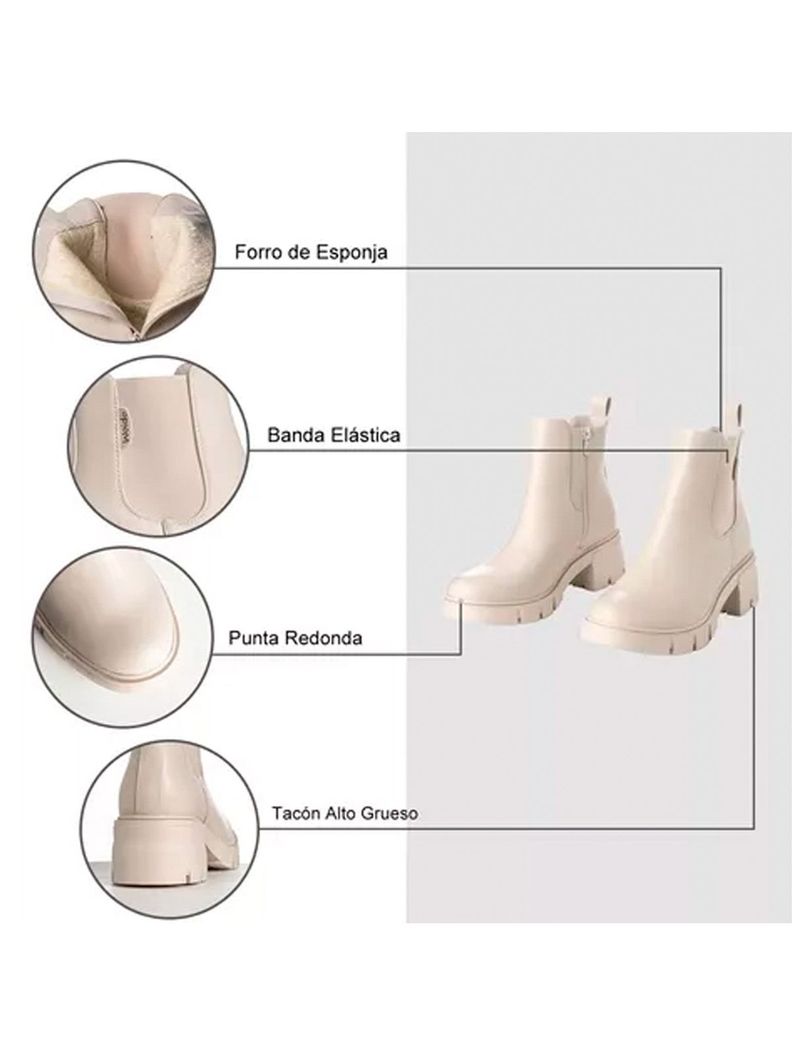 Botin Mujer Adriana Beige Weide-5