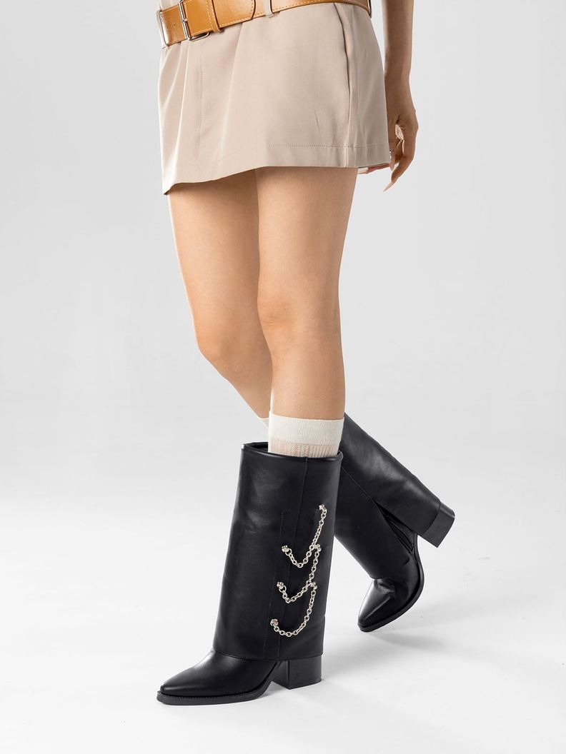 Botas Largas Mujer Eco Cuero Tacon Grueso De Moda Weide DH82-2