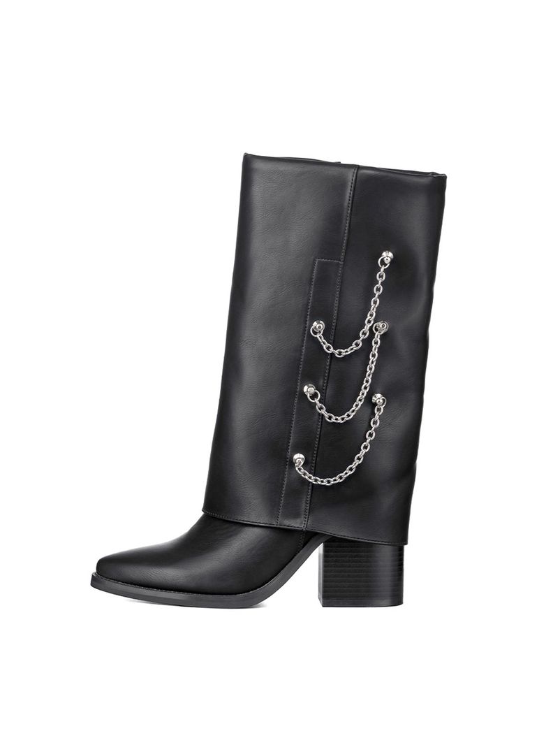 Botas Largas Mujer Eco Cuero Tacon Grueso De Moda Weide DH82-3
